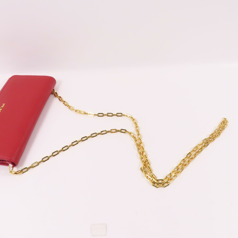 PRADA Saffiano皮革Wallet On Chain金扣鏈帶肩背袋-4