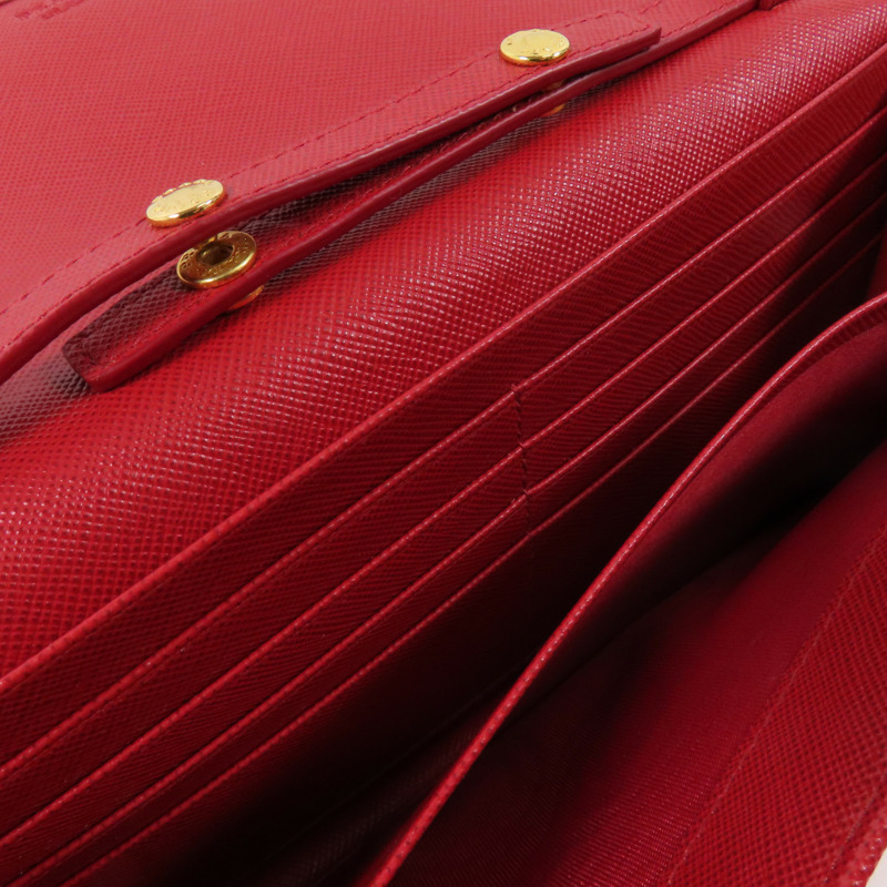 PRADA Saffiano皮革Wallet On Chain金扣鏈帶肩背袋-11