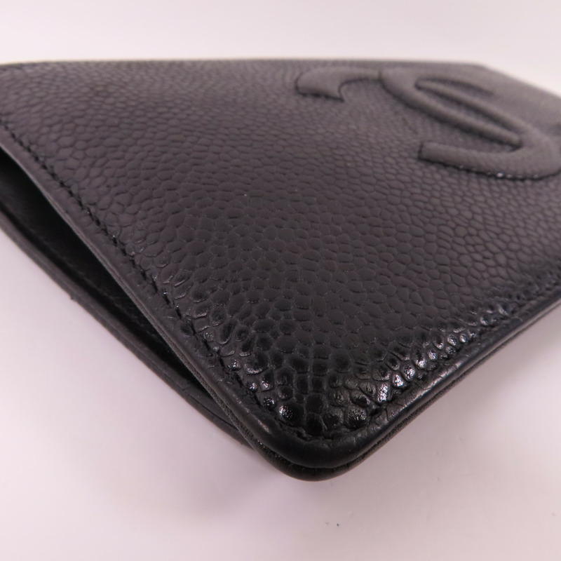 CHANEL 牛皮皮革Long Wallet銀扣長錢包-5