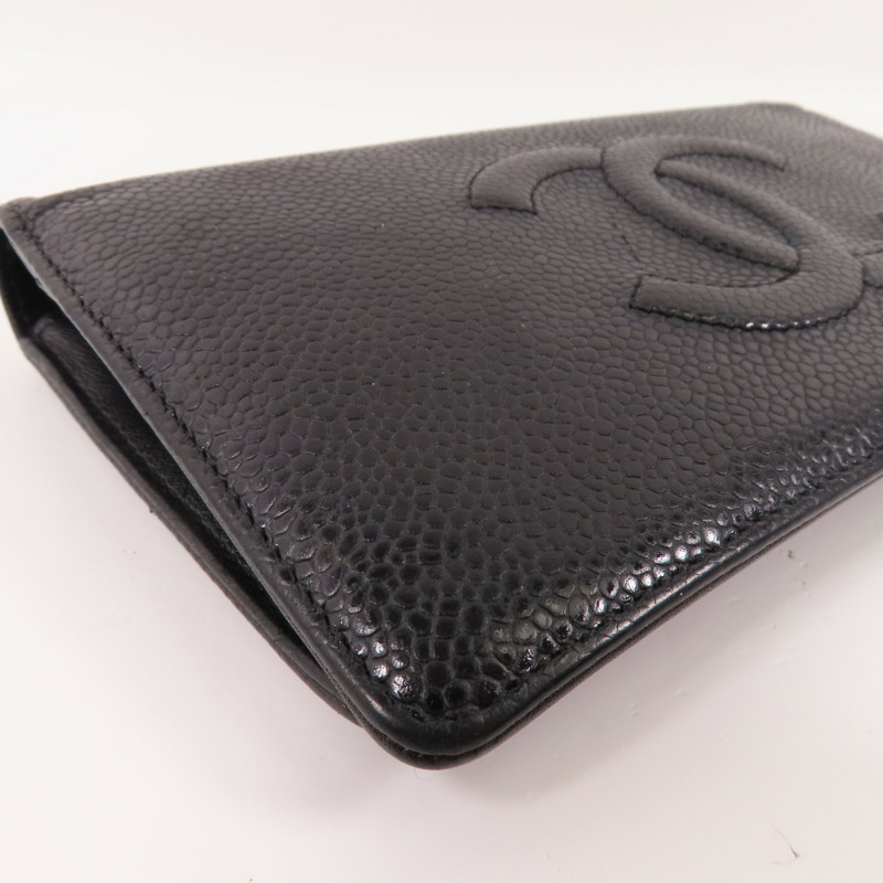 CHANEL 牛皮皮革Long Wallet銀扣長錢包-6