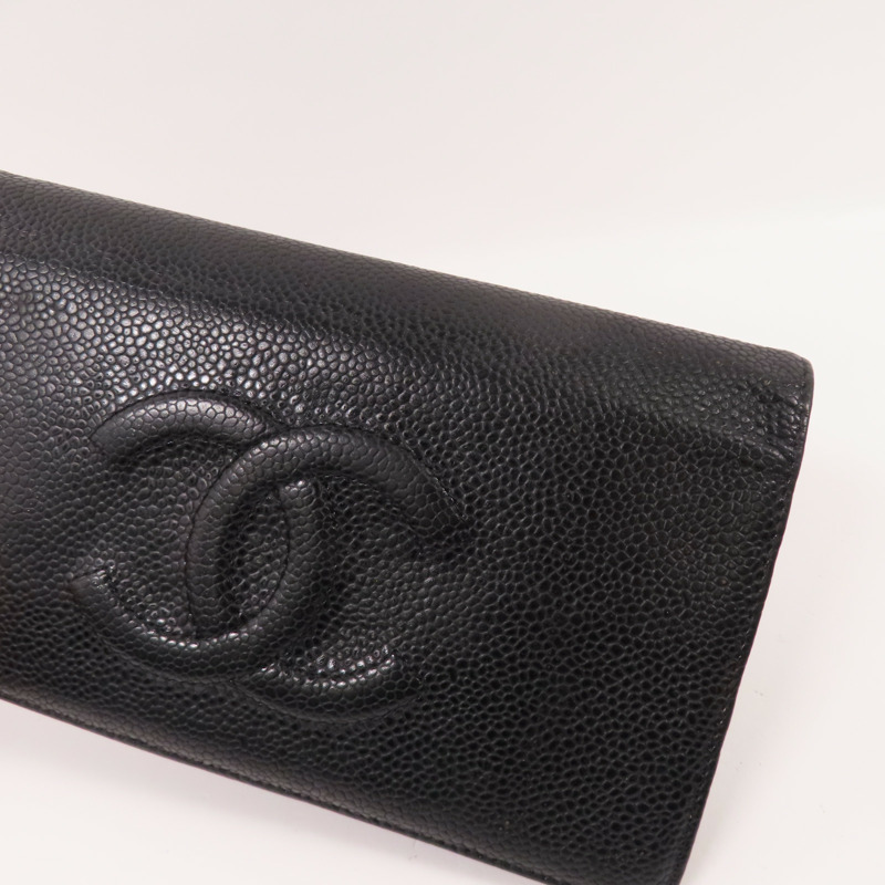 CHANEL 牛皮皮革Long Wallet銀扣長錢包-8