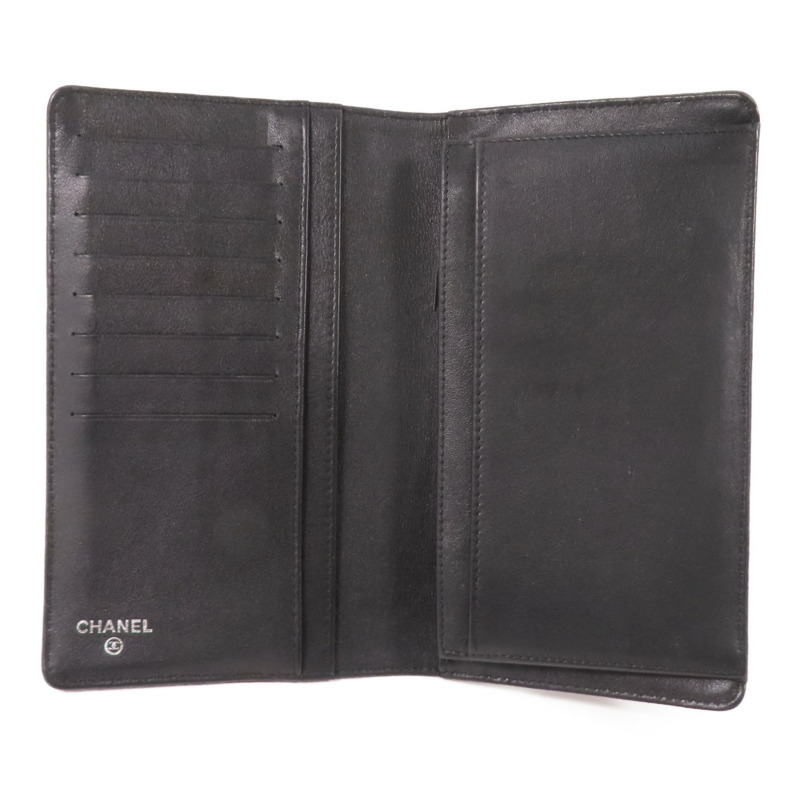 CHANEL 牛皮皮革Long Wallet銀扣長錢包-9