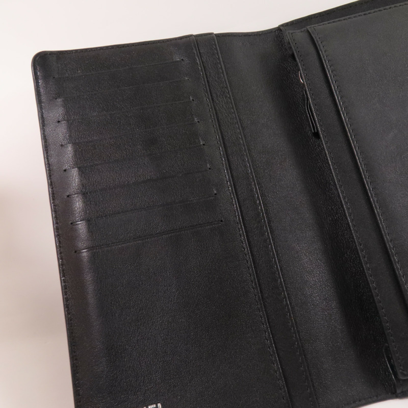 CHANEL 牛皮皮革Long Wallet銀扣長錢包-10