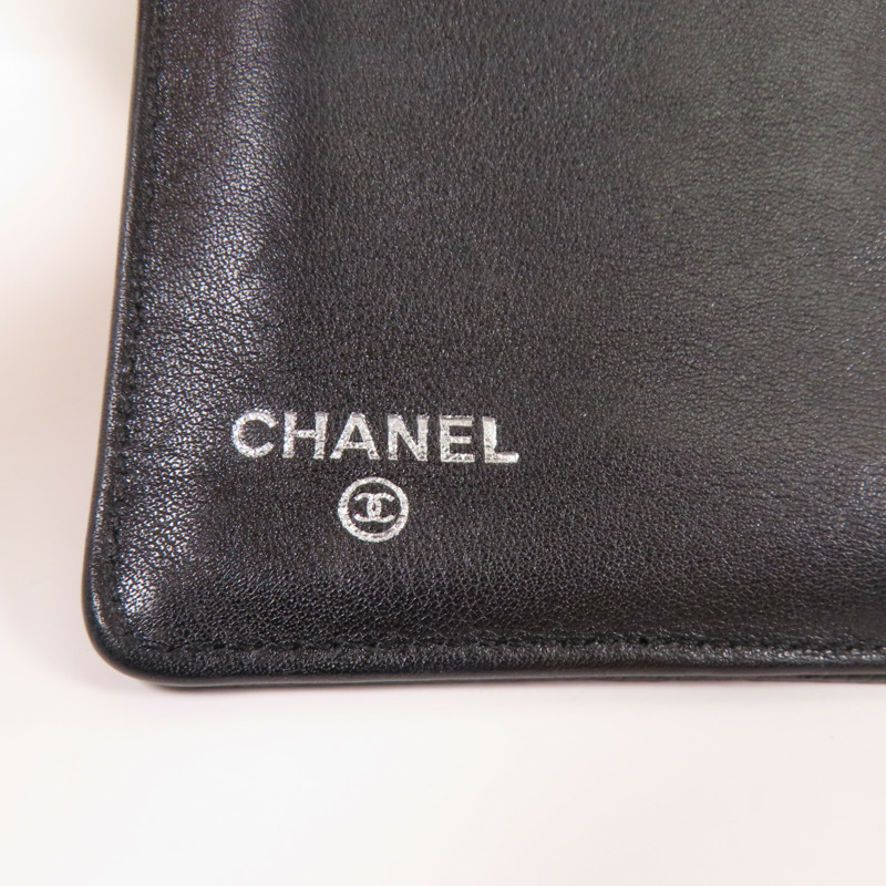 CHANEL 牛皮皮革Long Wallet銀扣長錢包-12