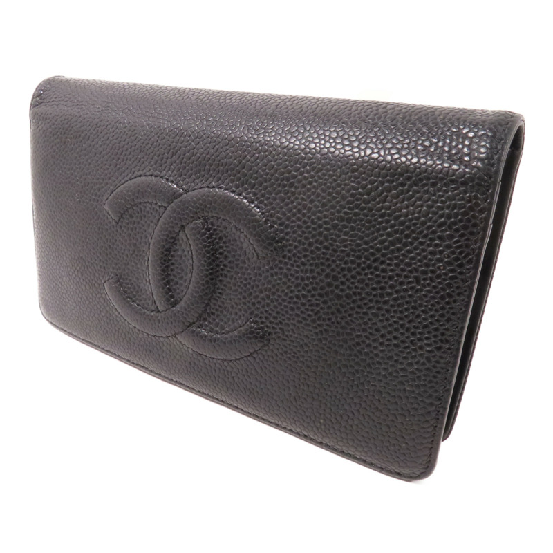 CHANEL 牛皮皮革Long Wallet銀扣長錢包-14