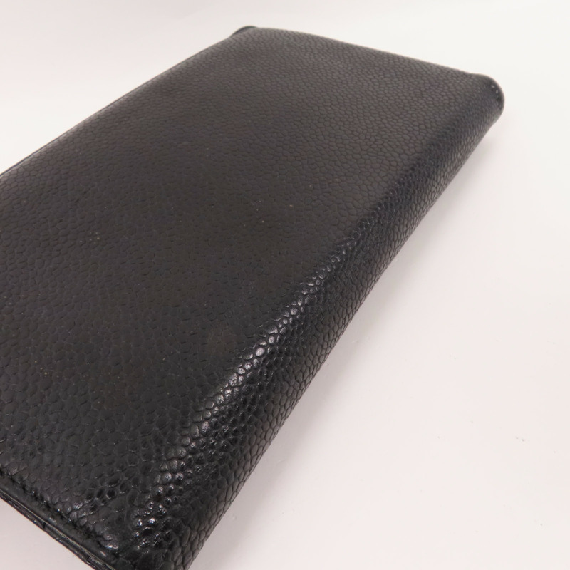 CHANEL 牛皮皮革Long Wallet銀扣長錢包-19