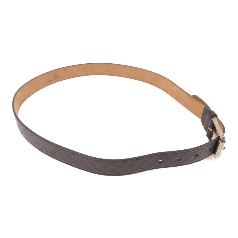 GUCCI 牛皮皮革Belt銀扣皮帶-1