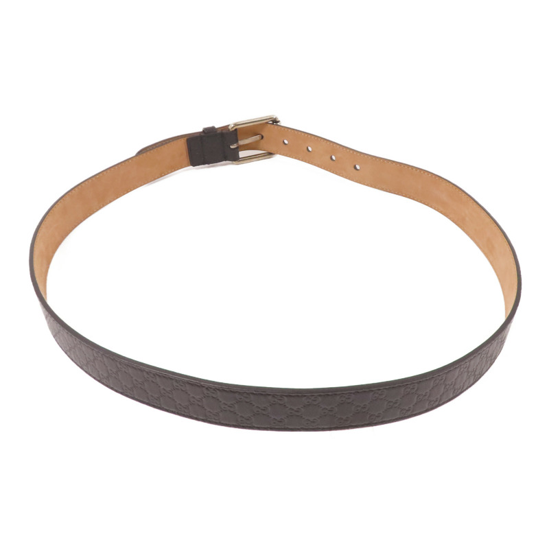 GUCCI 牛皮皮革Belt銀扣皮帶-3