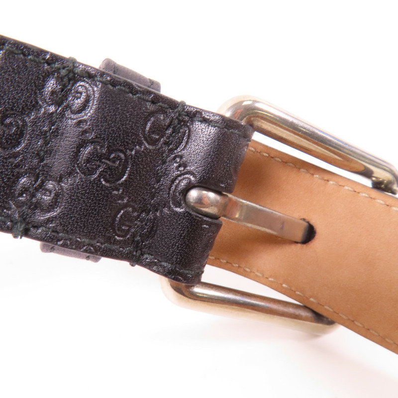 GUCCI 牛皮皮革Belt銀扣皮帶-10