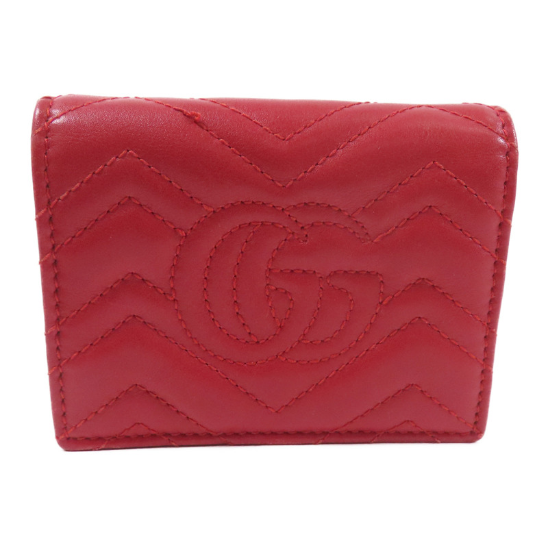 GUCCI 牛皮皮革GG Marmont Wallet金扣短錢包-1