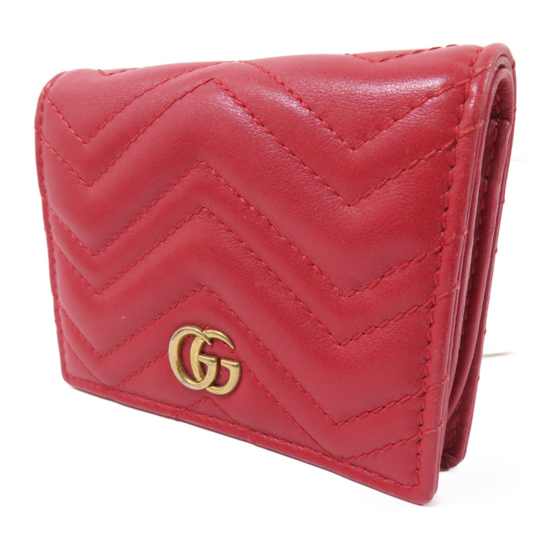 GUCCI 牛皮皮革GG Marmont Wallet金扣短錢包-2