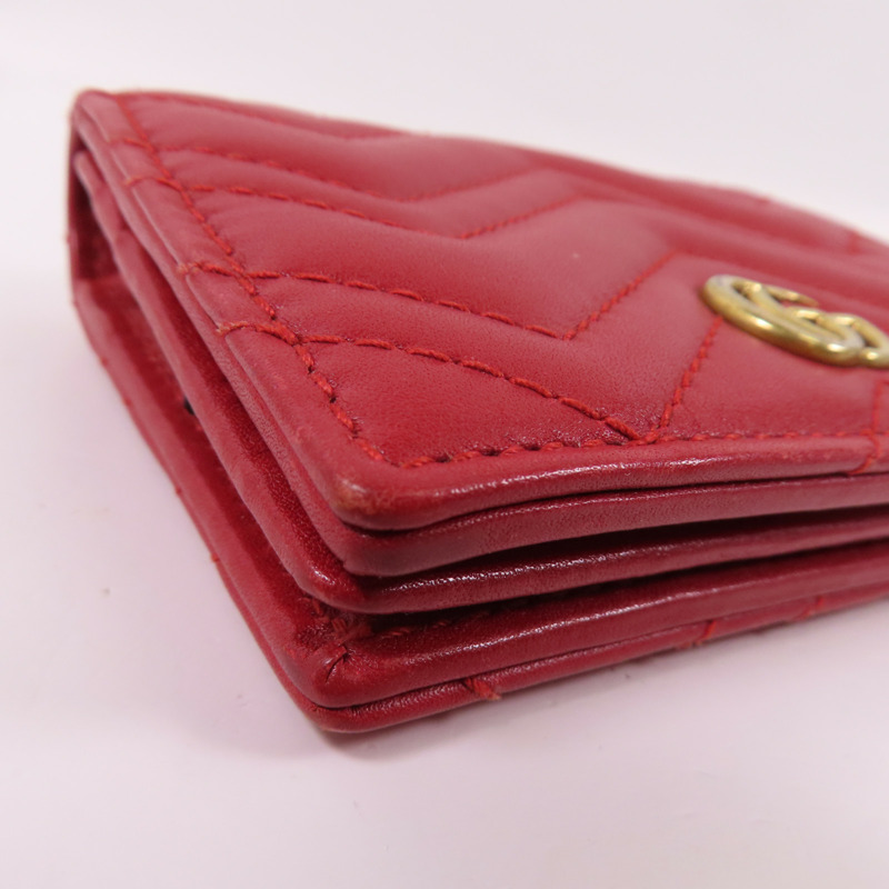 GUCCI 牛皮皮革GG Marmont Wallet金扣短錢包-6