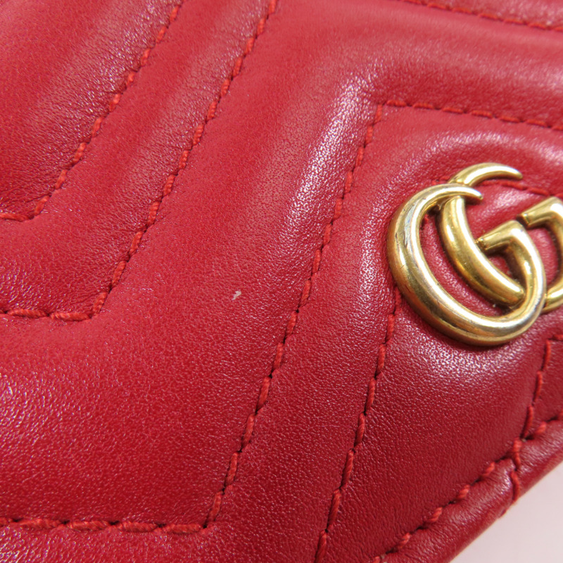 GUCCI 牛皮皮革GG Marmont Wallet金扣短錢包-9
