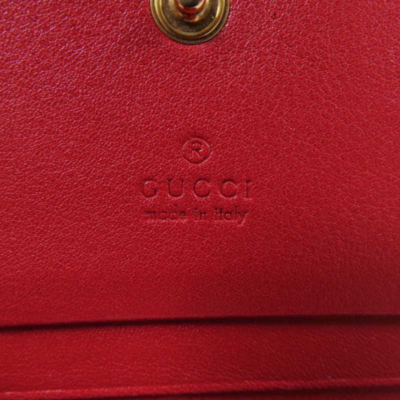 GUCCI 牛皮皮革GG Marmont Wallet金扣短錢包-12