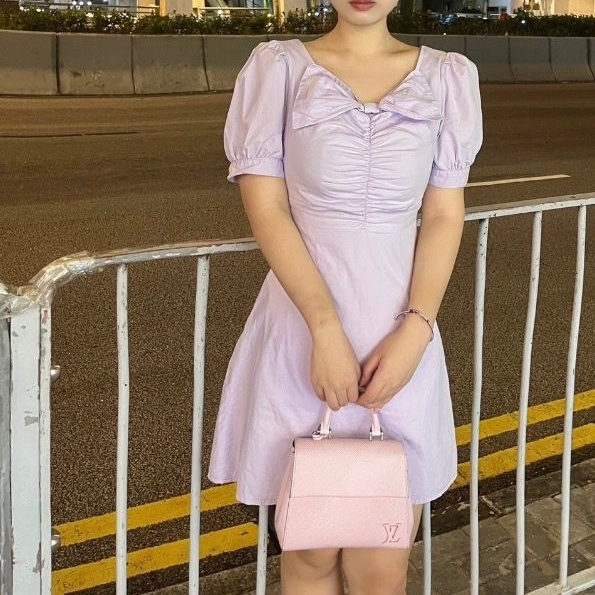 LV芯片款 克魯尼水波紋粉色 20*8.5*15.5cm 98新配件盒子塵袋肩帶購證-0