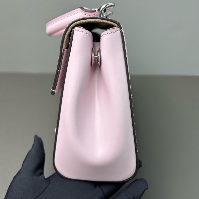 LV芯片款 克魯尼水波紋粉色 20*8.5*15.5cm 98新配件盒子塵袋肩帶購證-3