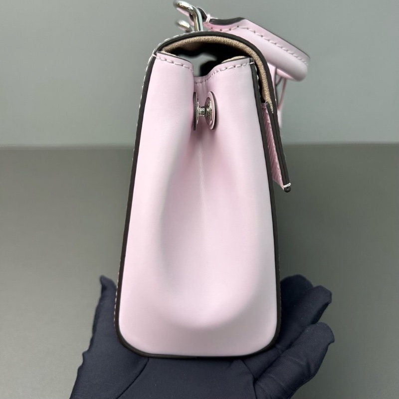 LV芯片款 克魯尼水波紋粉色 20*8.5*15.5cm 98新配件盒子塵袋肩帶購證-5