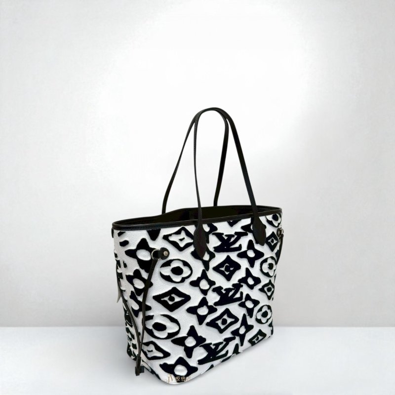 JS0192-LV XUF 聯名黑白植絨豹紋 NEVERFULL MM M45564-1