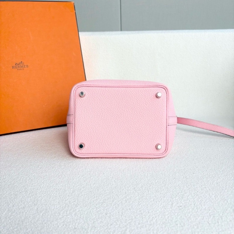 Hermes picotin18 櫻花粉 銀扣TC皮 18*18*13 99新配件塵袋-4