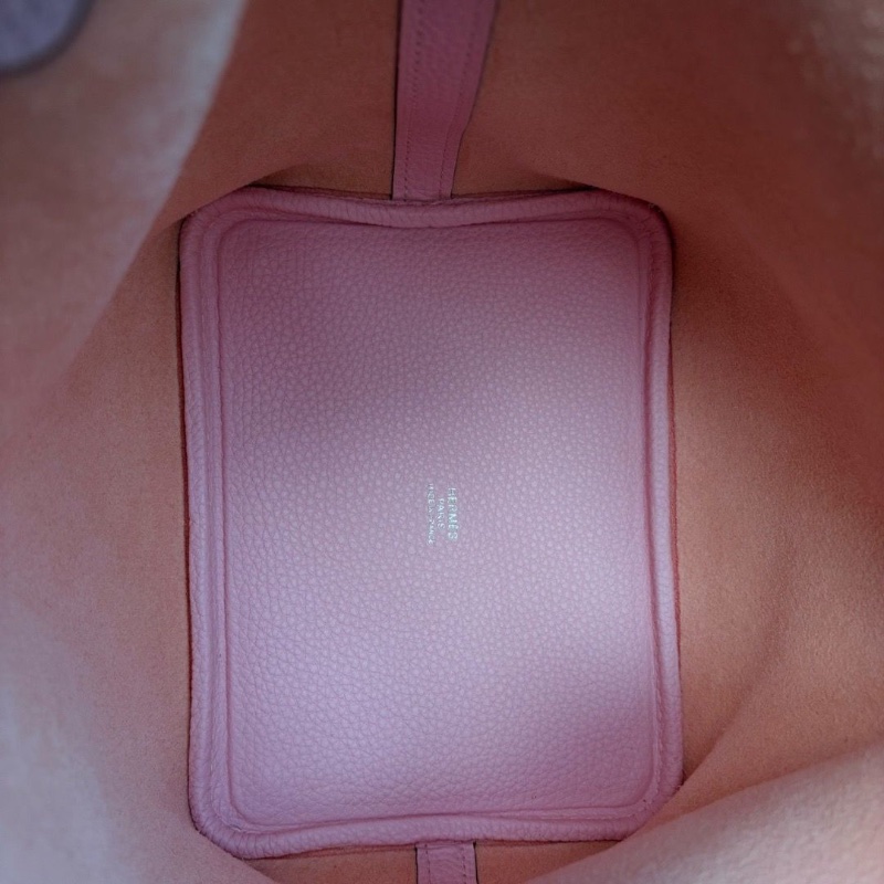 Hermes picotin18 櫻花粉 銀扣TC皮 18*18*13 99新配件塵袋-6