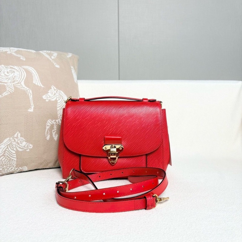 LV水波紋Cluny Boccador手提斜背包紅色金扣牛皮芯片款25*20*7 99新配件塵袋-1