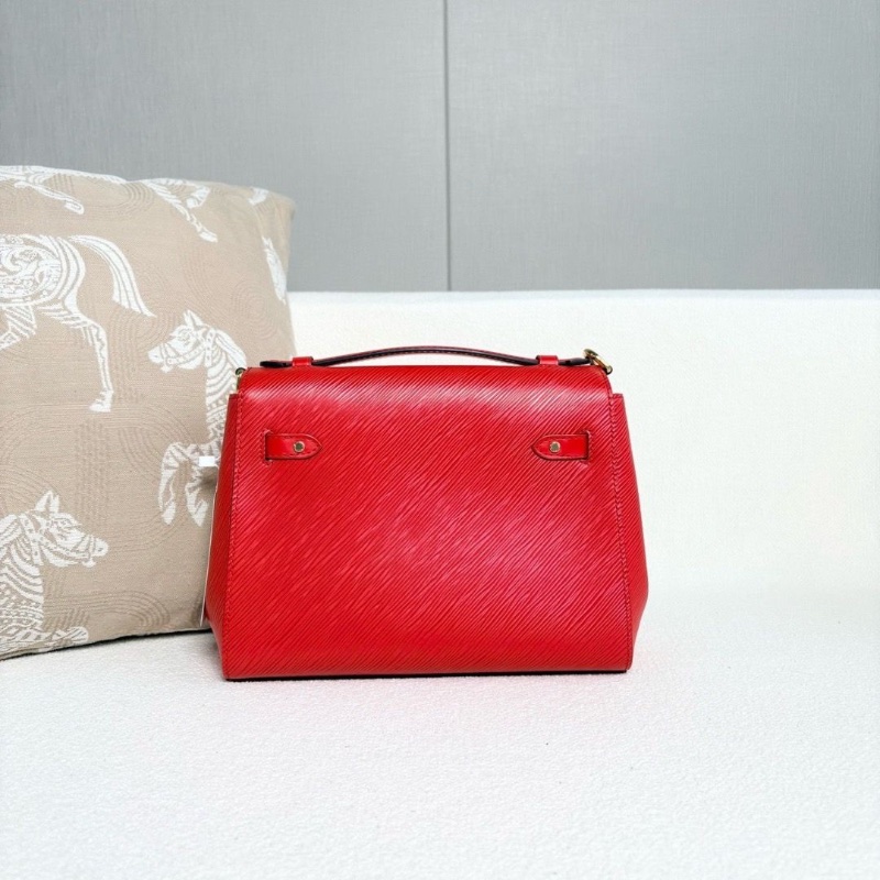 LV水波紋Cluny Boccador手提斜背包紅色金扣牛皮芯片款25*20*7 99新配件塵袋-2