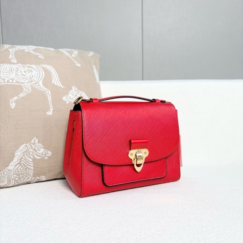 LV水波紋Cluny Boccador手提斜背包紅色金扣牛皮芯片款25*20*7 99新配件塵袋-6