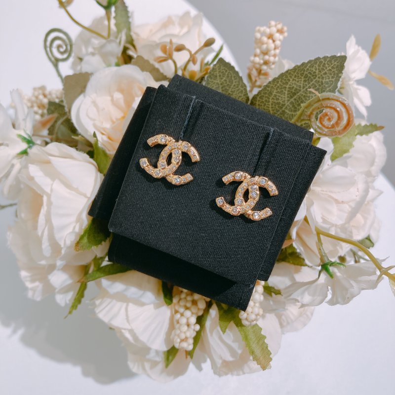 TW4728 Chanel 香奈兒CC字耳環 Crystal CC Logo Earrings-0