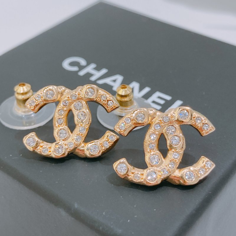 TW4728 Chanel 香奈兒CC字耳環 Crystal CC Logo Earrings-2