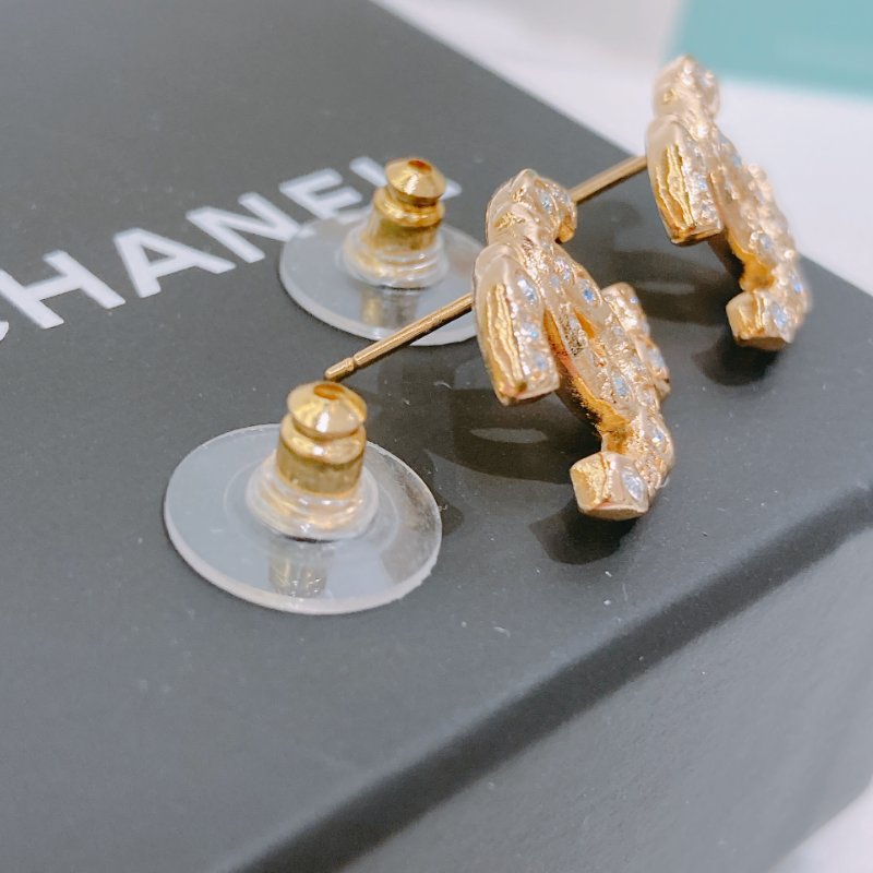 TW4728 Chanel 香奈兒CC字耳環 Crystal CC Logo Earrings-3