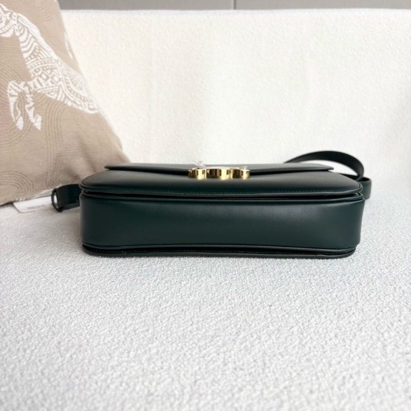 Celine 凱旋門Teenbox豆腐包大號 墨綠色金扣24*20*5.5 99新配件塵袋-4