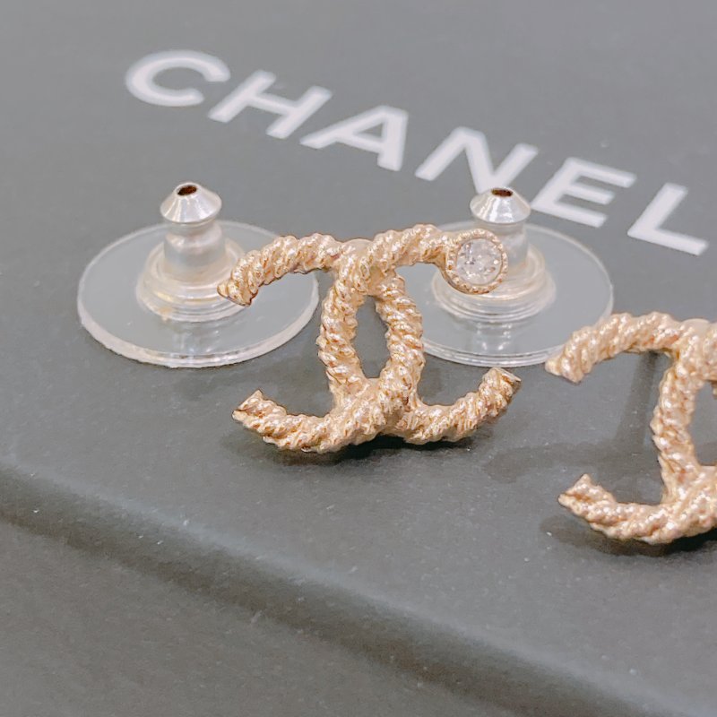 TW4729	Chanel 香奈兒CC一粒水晶耳環 One Crystal CC Logo Earrings-3