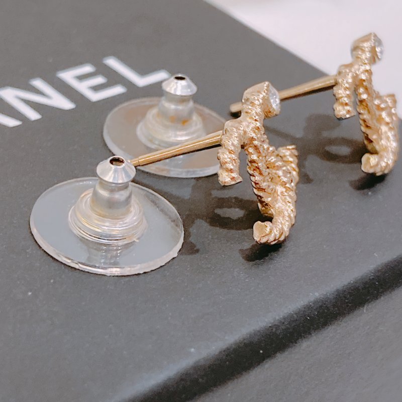 TW4729	Chanel 香奈兒CC一粒水晶耳環 One Crystal CC Logo Earrings-4