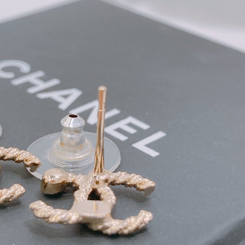 TW4729	Chanel 香奈兒CC一粒水晶耳環 One Crystal CC Logo Earrings-6