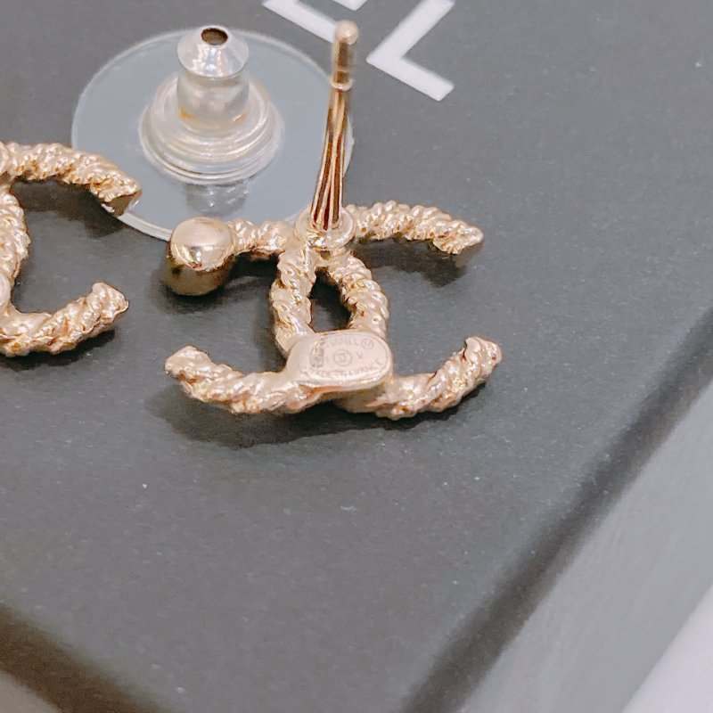 TW4729	Chanel 香奈兒CC一粒水晶耳環 One Crystal CC Logo Earrings-8