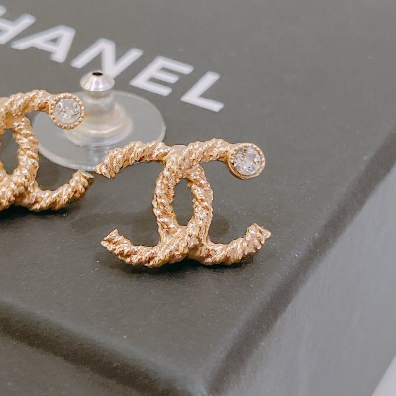 TW4729	Chanel 香奈兒CC一粒水晶耳環 One Crystal CC Logo Earrings-19