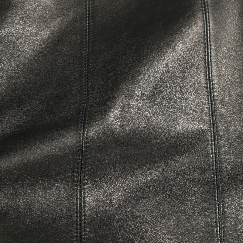 香奈兒 COCO 標誌羊皮半身裙，黑色，二手女款-9