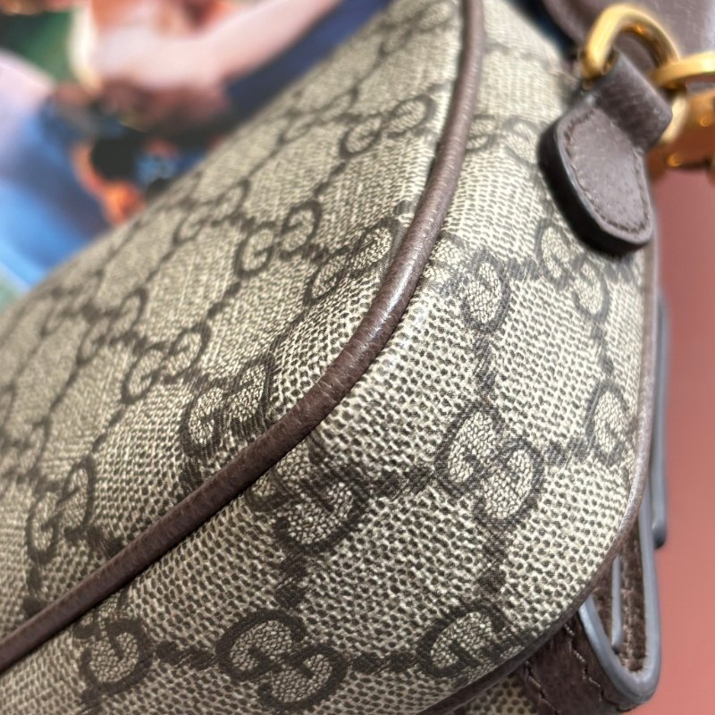 ::GUCCI:: 746308 Ophidia GG Supreme 烏木色綠紅織帶翻蓋相機包 斜背包-6