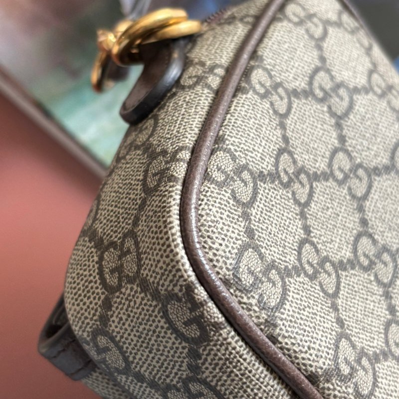 ::GUCCI:: 746308 Ophidia GG Supreme 烏木色綠紅織帶翻蓋相機包 斜背包-7