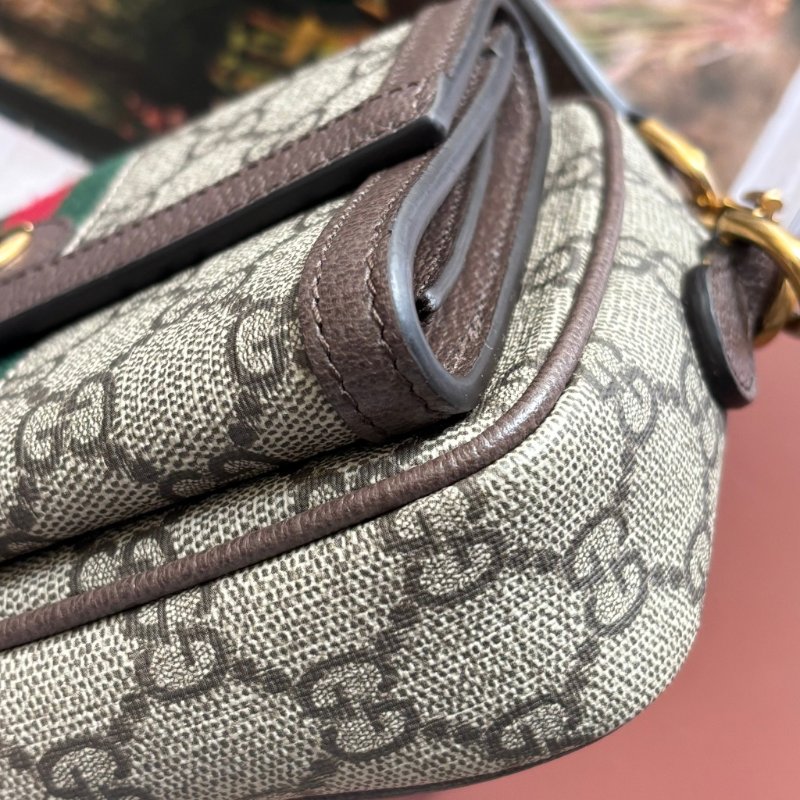 ::GUCCI:: 746308 Ophidia GG Supreme 烏木色綠紅織帶翻蓋相機包 斜背包-8
