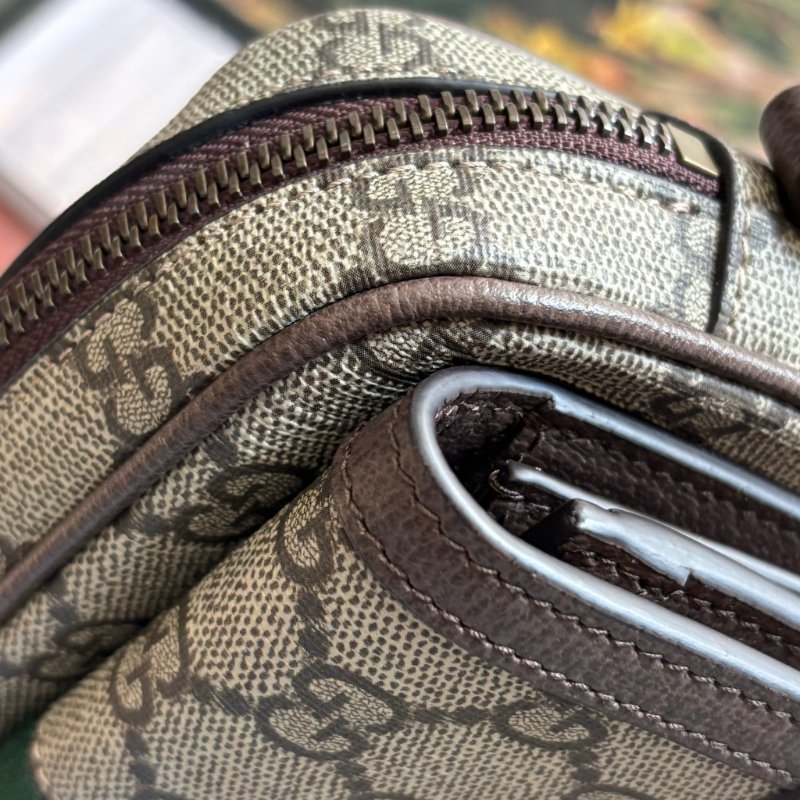 ::GUCCI:: 746308 Ophidia GG Supreme 烏木色綠紅織帶翻蓋相機包 斜背包-15