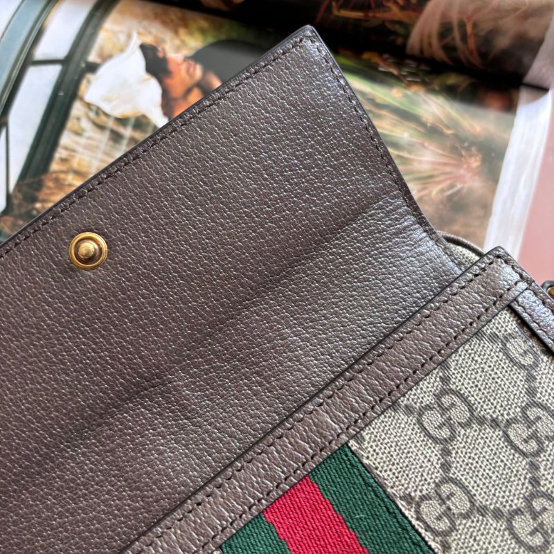 ::GUCCI:: 746308 Ophidia GG Supreme 烏木色綠紅織帶翻蓋相機包 斜背包-18