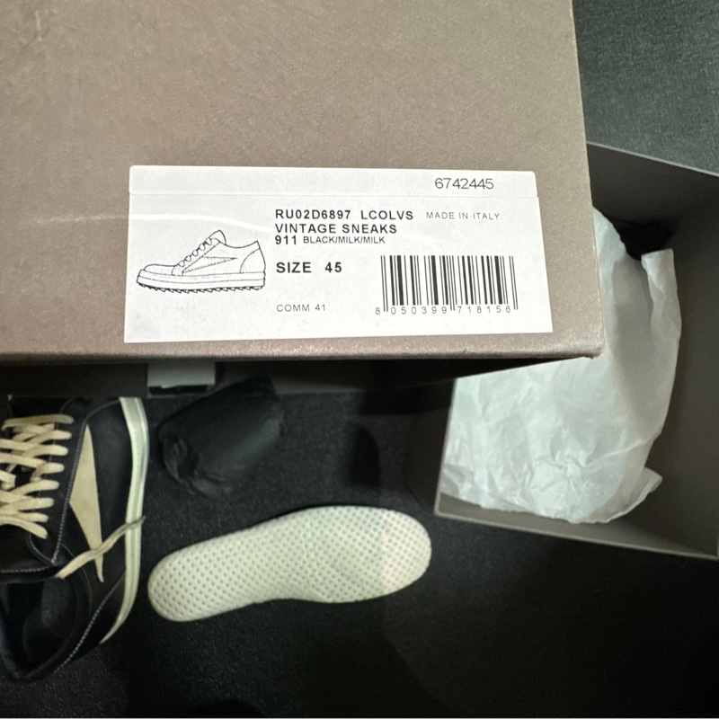 RICK OWENS 24AW VINTAGE SNEAKER SIZE:EU 45 黑色-20