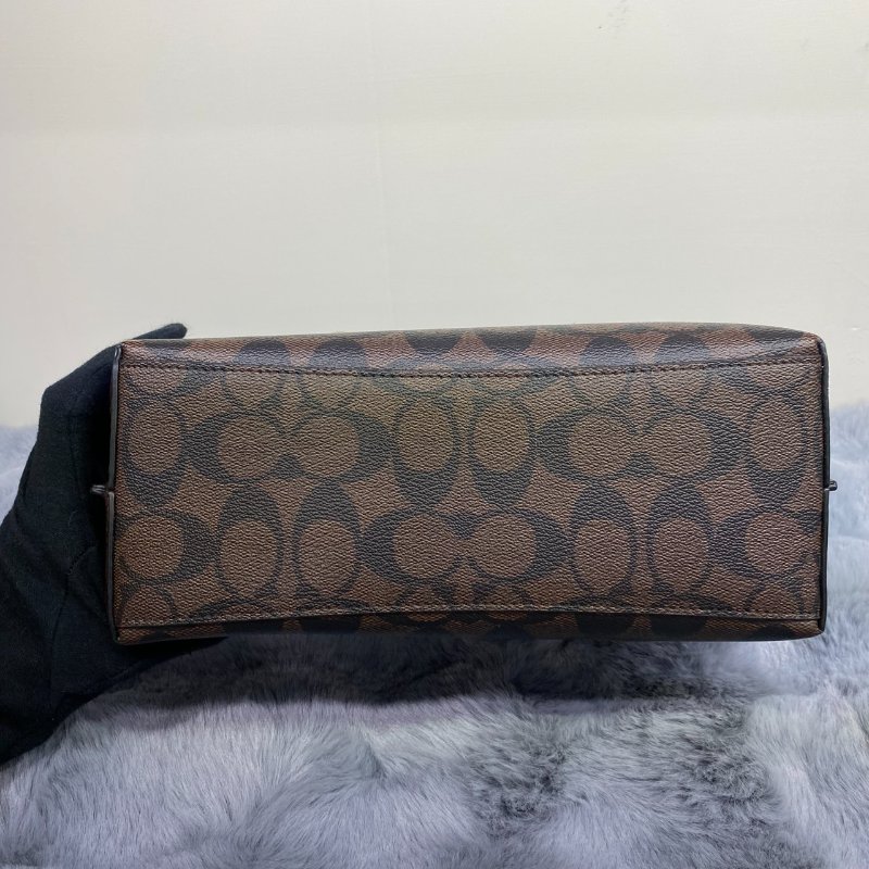 全新閒置品 Coach Mollie 滿版老花手提包(深咖)-2