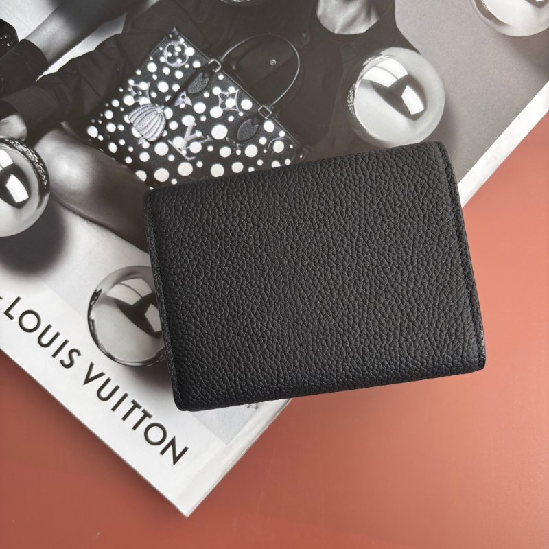 ::LOUIS VUITTON:: LV M26250 Victor 錢包 黑色蠟面小牛皮 皮革三摺短夾-1