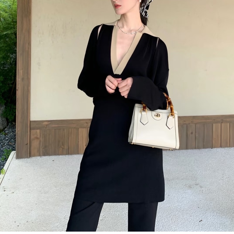 古馳竹節黛安那Gucci白色牛皮Diana Mini竹節包655661-2