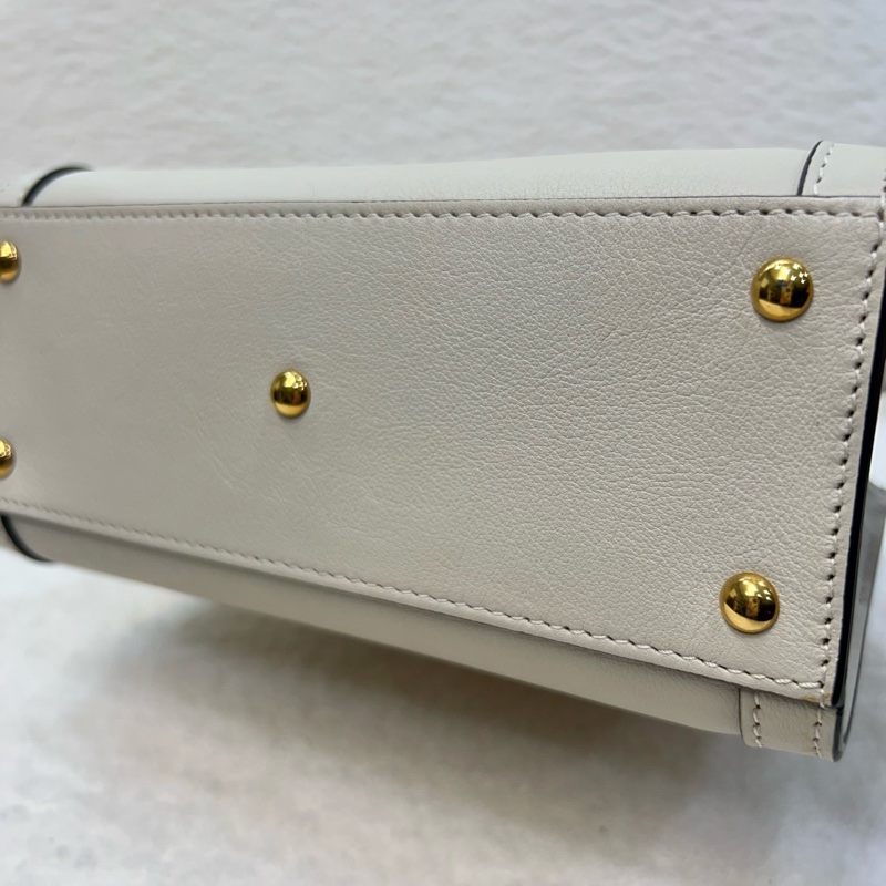 古馳竹節黛安那Gucci白色牛皮Diana Mini竹節包655661-19