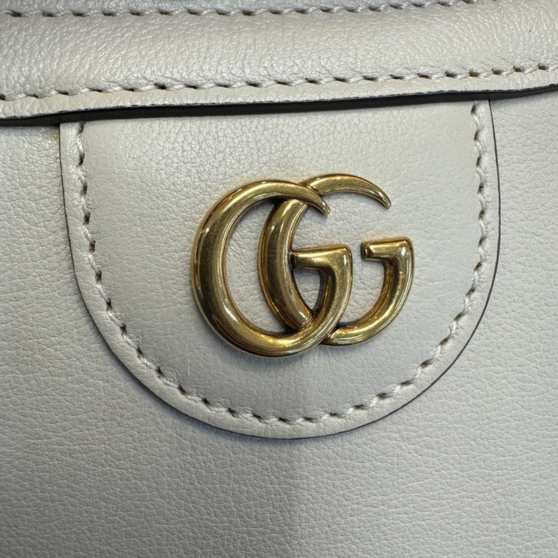 古馳竹節黛安那Gucci白色牛皮Diana Mini竹節包655661-23