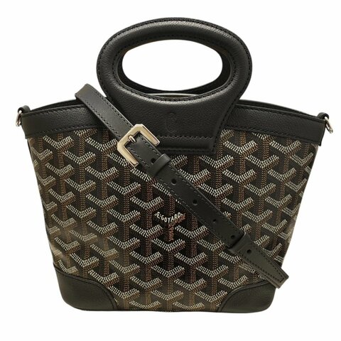 GOYARD 戈雅 BELUGA MINI 迷你兩用包 PVC帆布 老花 黑色 銀扣