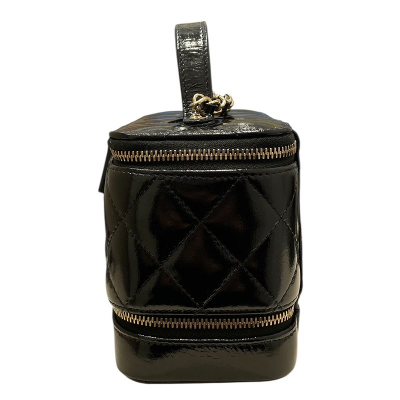 CHANEL 香奈兒 AP2918 化妝箱包 皮革 黑色 金釦-2